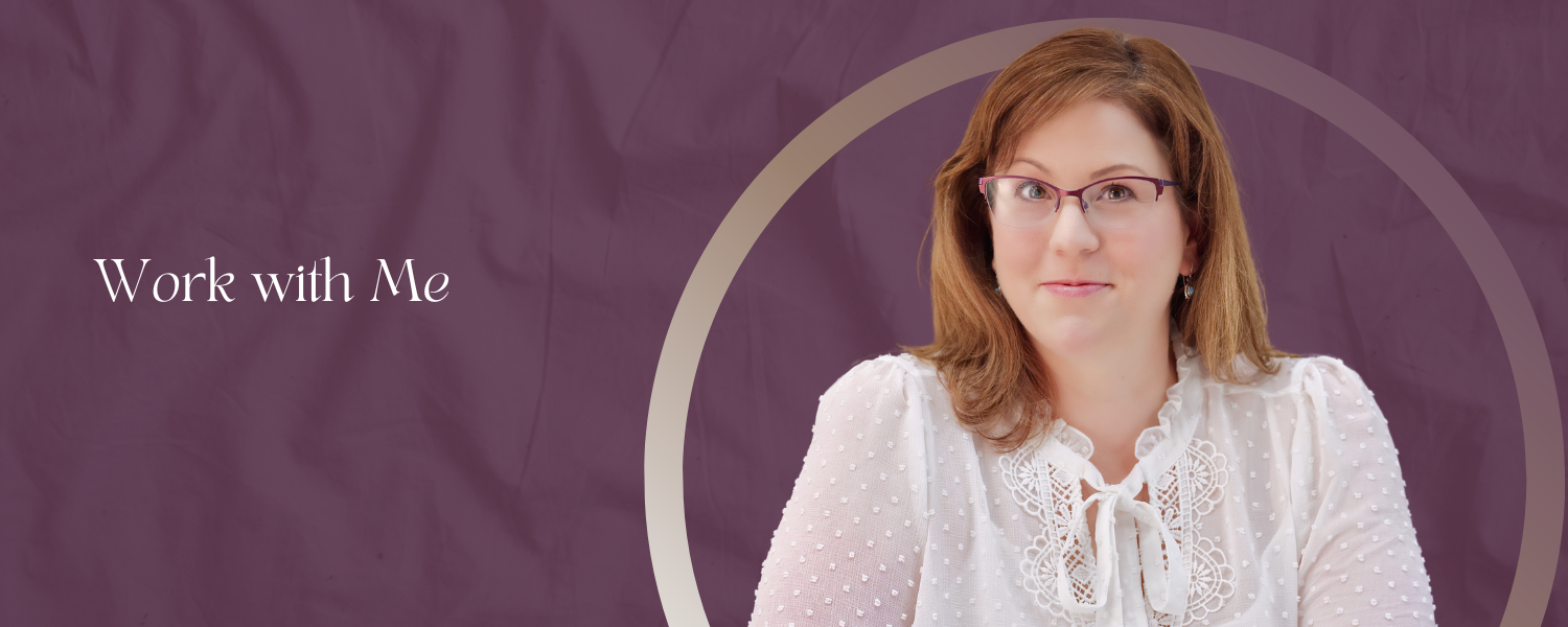 Smiling photo of Elizabeth Kelly with the text Work with Me